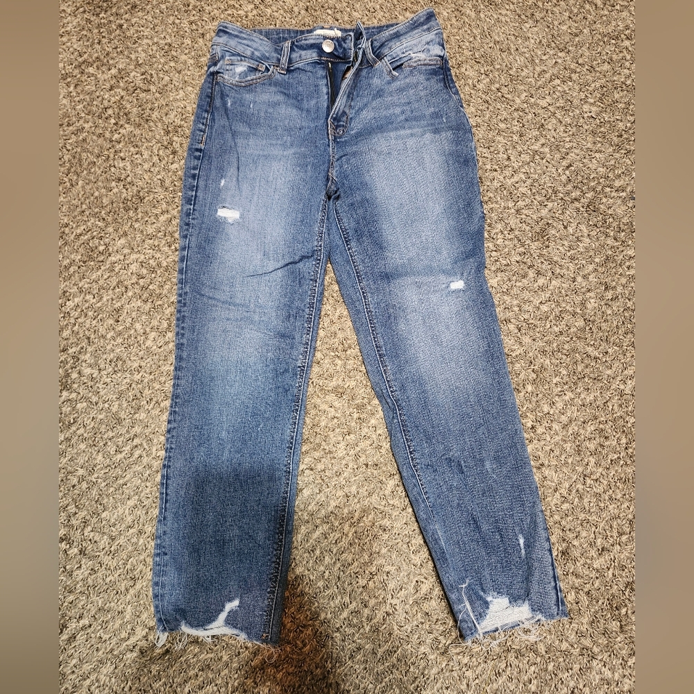 Maurices Straight Leg Distressed Blue Jeans